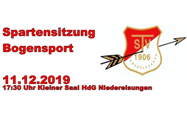 Spartensitzung Bogensport: 11.12.2019 - 17:30 Uhr - HdG Niederelsungen